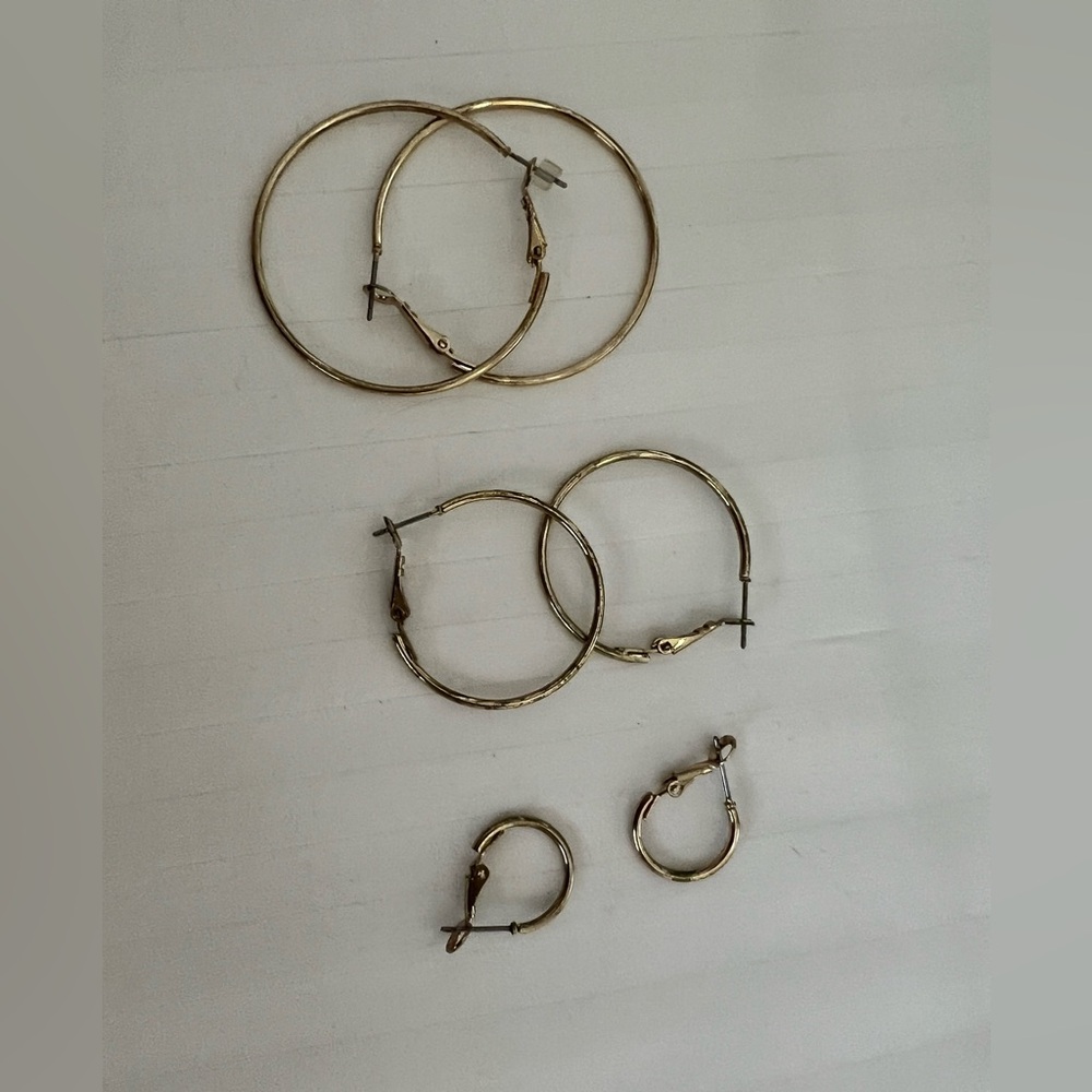 Hoop earrings 3 pairs